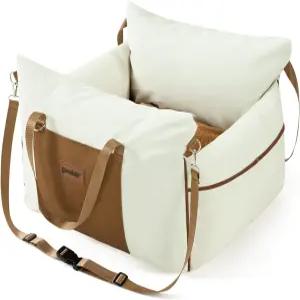 소형견을 위한 조미시아 반려견 카시트 - 클립온 안전 목줄이 있는 차량용 방수 반려동물 부스터 시트 최대