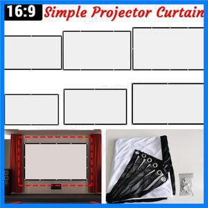 간단한 프로젝터 스크린 휴대용 커튼 천, 홈 시네마 사무실, 야외 영화, 60 인치, 72 84 100 HD 디스플레이
