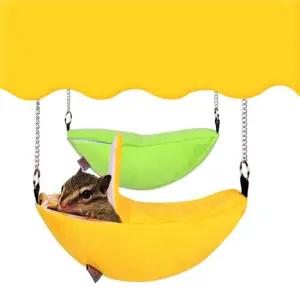 햄스터 바나나 해먹 하우스 침대 장난감 동물용품 휴식 케이지 부드러운