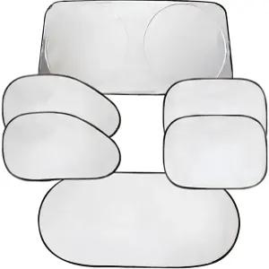 DUSCOKE 6PCS 반사형 자동차 앞유리 선쉐이드 폴리에스터 접이식 사이드 윈도우 선 커버 및 수납 가방 열