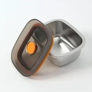 전자레인지 직사각 스테인리스 밀폐 용기 250ml 스텐 반찬통밀폐 반찬 진공밀폐 냉동실 김치