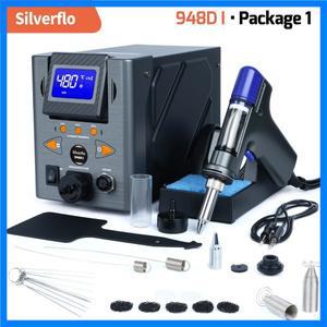 실버플로 디솔더링 스테이션 110W 건 흡입 주석 진공 납땜 슬립 모드 948D-I