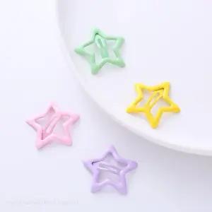 귀여운 별 스타 젤리 키치 헤어 핀 메탈 컬러 반묶음 올림머리 별 포이테일