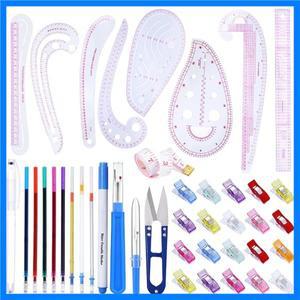 KRABALL 플라스틱 프렌치 커브 눈금자 바느질 재단사 드로잉 템플릿 측정 양재 키트 도구 액세서리 세트