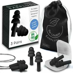 수면 소음 감소를 위한 안보우 소프트 이어플러그 실리콘으로 제작되어 및 수영에 적합 재사용 콘서트