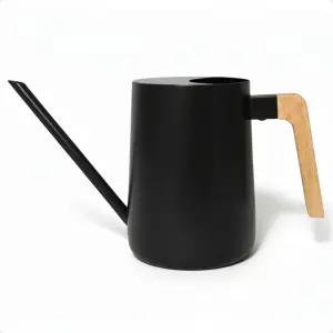 가정용 식물 다육식물 선인장 및 묘목을 위한 긴 스파우트와 실제 나무 손잡이가 있는 35온스 금속 소형