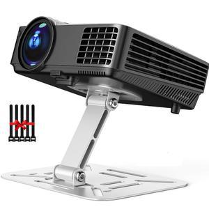 1/4인치 나사, 홈 오피스 스튜디오용 실버 천장 마운트, 케이블 타이가 있는 미니 프로젝터 홀더 브래킷을 갖춘 DAWASAPAT 조절식 스탠드