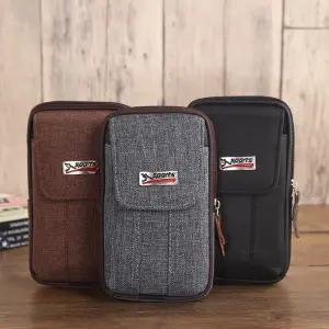 (별별창고)힙색 캔버스 허리 가방 러닝 여행용 웨이스트백 힙쌕 남자힙색