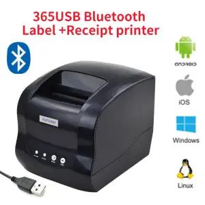Xprinter 365B 열 라벨 프린터 바코드 스티커 영수증 지원 Android iOS Windows 용 20-80mm 2 In 1 인쇄