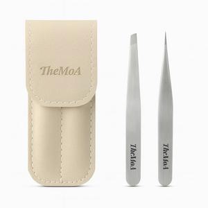 눈썹, 페이셜 헤어, 인그로운 케이스가 있는 전문 슬랜트 포인트 정밀 MEOA 핀셋 2013년형 미용 및 도구를 팁 세트 위한 스테인리스 스틸