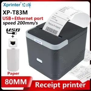 Xprinter 휴대용 영수증 프린터 T83M USB LAN 자동 커터 POS 주방 80mm