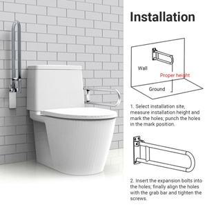 화장실용 알루미늄 합금 손잡이 / 미끄럼 방지 욕실 접이식 안전 나사형