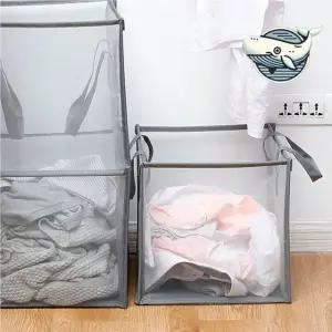 벽걸이 접이식 세탁 바구니 이동식 수납 햄퍼 재활용바구니