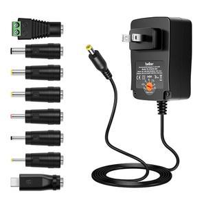 벨커 36W 범용 3V 4.5V 5V 6V 7.5V 9V 12V AC DC 어댑터 전원 공급 장치: LCD LED 라이트 스트립 라우터 허브 스피커 스마트폰 TV 박스 1A 1.5A 2A 2.5A 3A 3000mA Amp Max.