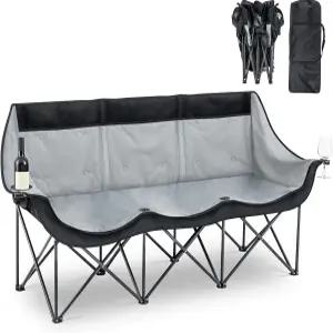 타이니유 오버사이즈 2-3인용 캠핑 의자 편안한 러브시트 소파 두꺼운 쿠션 컵 홀더 접이식 휴대용 비치