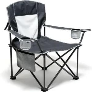 써니필 캠핑 의자 오버사이즈 헤비 듀티 500LBS 컵 홀더가 있는 휴대용 잔디 야외 캠핑/해변/피크닉/낚시용