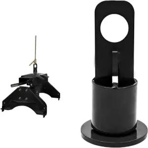 500파운드 용량의 5륜 팅 브래킷 및 히치 - 트럭 차량 트레일러용 내구성 있는 스틸 교체 검은색(파트