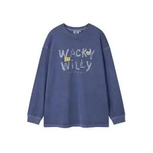 [매장정품] 와키윌리긴팔티 CQK WA2503LT12NA 다잉 그래픽 롱슬리브 블루