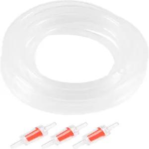 uxcell 실리콘 튜브 5/32(4mm) ID 1/4(6mm) OD 8피트(2.5m) 수족관 펌프 에어 호스 수도관 고무 3개 체크