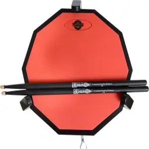 트롬 드럼 연습 패드 휴대용 케이스 - 12인치 실리콘 실제 느낌의 나무 베이스 조용히 스틱 및 스탠드