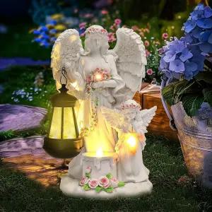 KPFCJSDJ 엔젤 솔라 라이트 야외 정원 가든 동상 - 파티오 잔디 또는 장식용