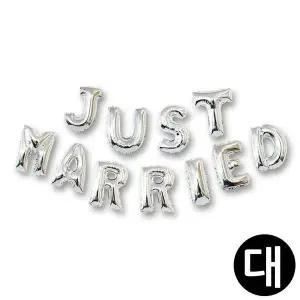 [에이치플러스몰]해피파티 이벤트 프로포즈 풍선 저스트 메리드 (대) (실버)