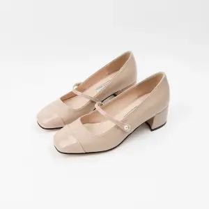 신난다슈 여성 구두 펌프스 힐 6cm 메리제인 슈즈 통굽 미들힐 AG252323 베이지 3105405