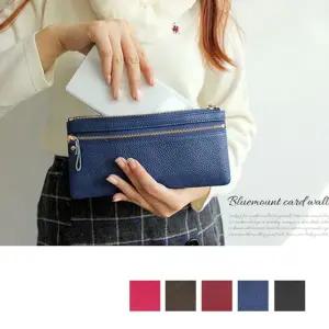 JCS 슬림 가죽지갑 여성 장지갑 지퍼 카드 동전 학생 SiZ9+5cPy