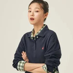 빈폴 레이디스 면 혼방 긴소매 폴로 티셔츠 - 네이비 BF5841C01R 국내매장판 1651220