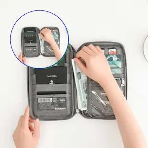 쌍문상회 그레이 방수 여권 지갑 파우치 여행용품