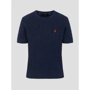 빈폴 레이디스 Essential 코튼 케이블 라운드넥 반소매 풀오버 - 네이비 BF6251E05R 국내매장판 1651494