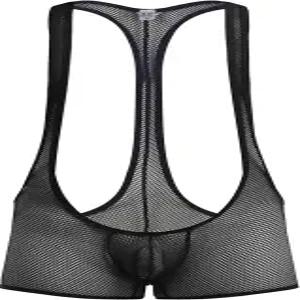 4UFIT 남성 메쉬 복서 바디수트 속옷 레슬링 싱글렛 운동 서포터즈