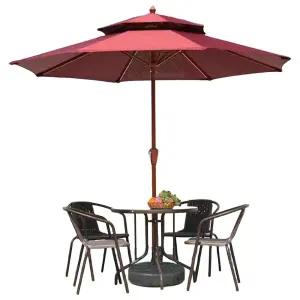 테라스용 통합 테이블 기둥 의자 파라솔 철제 우산 27M