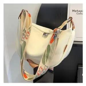 레트로 무늬 스몰 하프문 크로스백 숄더 가방 여성용