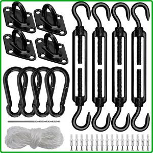 선쉐이드 세일 하드웨어 키트 6인치 헤비 듀티 304 스테인리스 세트 삼각형 사각형 설치용 파티오용 차양