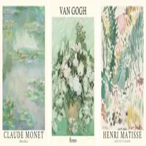 미니 세이지 그린 캔버스 월 아트 세트 마티스 반 고흐 모네 플라워 프린트 12x16 대형 미드 센추리 모던