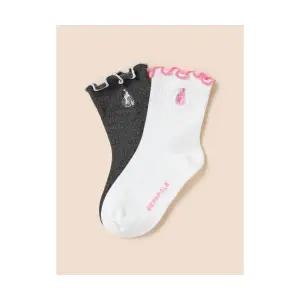 매장정품 빈폴 BEANPOLE KIDS 여아 골지 양말 2족 SET 아이보리 (BI51KTG010) BI51KTG010 664010