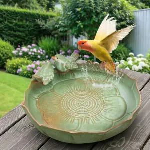 CPWWSXPG 연두색 세라믹 헤비 듀티 야외 정원 야생 조류 목욕 그릇/피더(볼 전용)