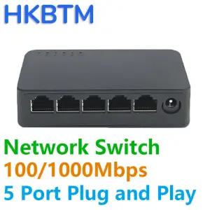 네트워크 스위치 미니 5 포트 이더넷 1000Mbps/100Mbps 기가비트 고성능 스마트 스위처 RJ45 허브 인터넷