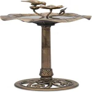 모니블룸 28인치 높이 받침대 새 목욕 야외 분수 2단 높이의 잔디 파티오 또는 정원을 위한 장식 5L 물