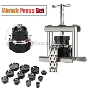 12pcs/18pcs/set 전문 시계 프레스 세트 백 케이스 폐쇄 도구 및 피팅 다이 수리 18pcs 키트