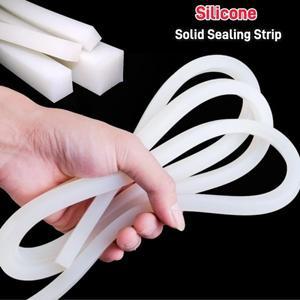 사각 실리콘 고무 솔리드 도장 스트립 오일 방지 내열성 가스켓 바 흰색 너비 4mm 10mm 12mm