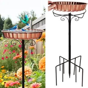 AGGQQ외부 색이 빠른 조류 목욕을 위한 녹슬지 않는 금속 목욕 야외 빈티지 야드 장식 잔디와 정원 받침대