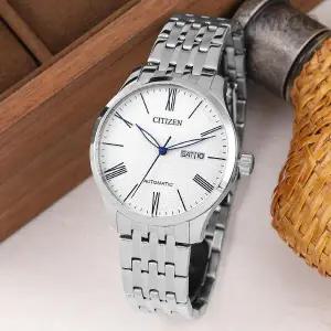 NH8350-59B 오토매틱 클래식 로마 퓨어 화이트 데이데이트 남자 메탈 시계 d