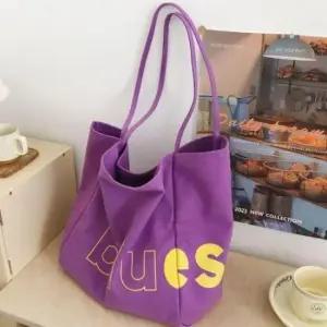 에코 캔버스 빅 숄더 쇼퍼백 천가방 퍼플 여성 데일리숄더백