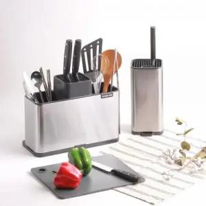 ( )스텐 수저 통 물빠짐 조리 도구 정리함 수저꽂이 주방