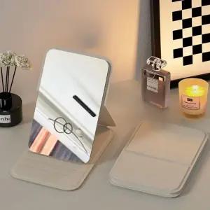 ( )휴대용 접이식 사각 예쁜 손 거울 포켓 미러 아이보리 손거울 핸드 귀여운 화장 이쁜