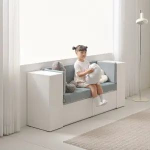 알란스마 패브릭 슬림 2인 수납 벤치소파+사이드장2개