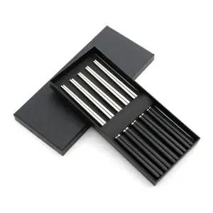 ( )컬러테이블 젓가락 5인세트 스텐 식당 레스토랑 블랙