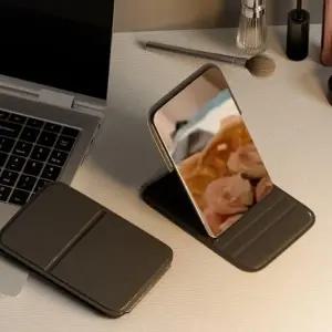 ( )휴대용 접이식 사각 예쁜 손 거울 포켓 미러 블랙 손거울 핸드 귀여운 화장 이쁜 파우치